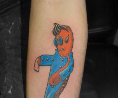 Gingerbread elvis zombie tattoo