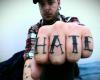 Hate tattoo knuckles