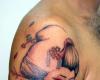 Geisha and sakura tattoo picture