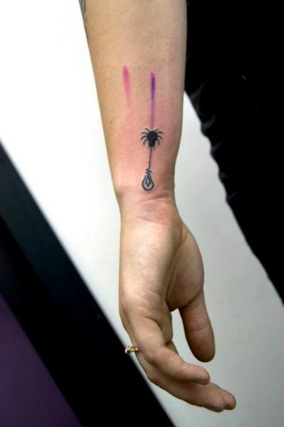 Spider wrist tattoo