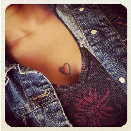 Rainbow heart tattoo