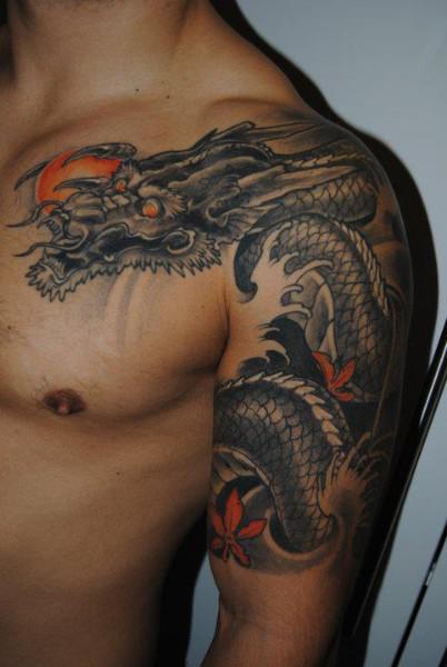 Oriental dragon tattoo picture