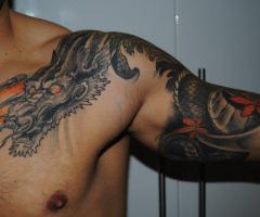 Japanese dragon on shoulder