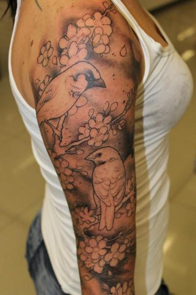 Oriental birds and flowers