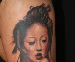 Asian pinup girl tattoo