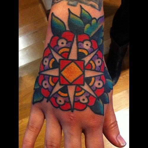 Steve Byrne hand tattoo