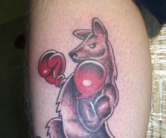 Boxing kangaroo ink art