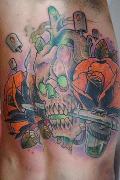 Neo traditional skull