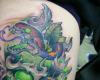 Tattoo skull and snake traditional art