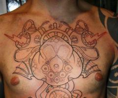 Lineal marine tattoos