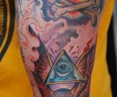 Tattoo eagle and eye traditional tattoo