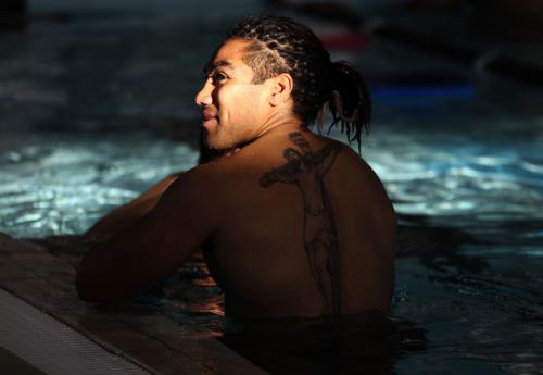 Ma'a Nonu Christ tattoo on back