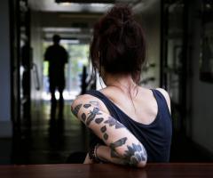 Butterfly hand tattoo for women