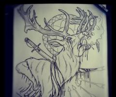 Dead deer illustracao