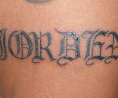 Name tattoo Jorden