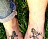 Anchor tattoo on foot