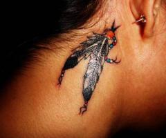 Indian feather tattoo