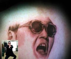 Park Jae-Sang PSY portrait tattoo