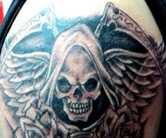 Santisima muerte black and grey
