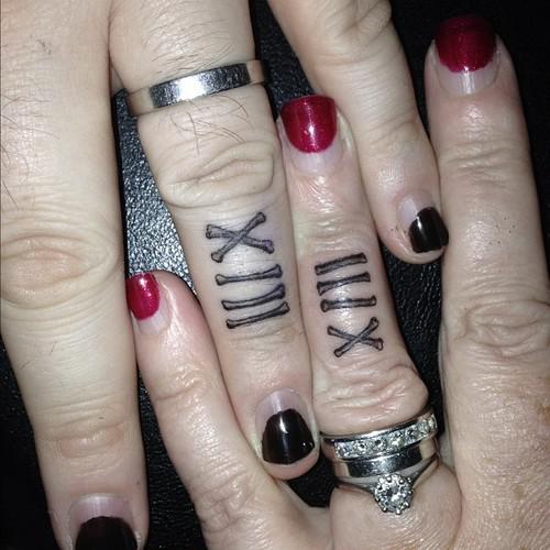 Marriage anniversary on fingers