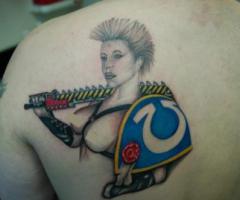 female warrior tattoo