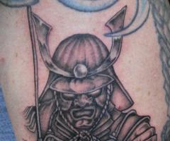 Warrior black and gray tattoo