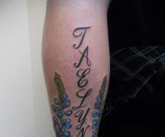 Name tattoo by Kris VanLeuven