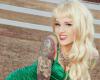 Blonde with sleeve tattoo