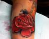 Rose color full tattoo