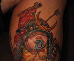 Tatuaje de bebe samurai