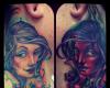 Cover up mujer bella y mujer demonio