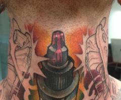 Neck tattoo new school