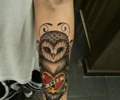 1985 love year - Owl tattoo