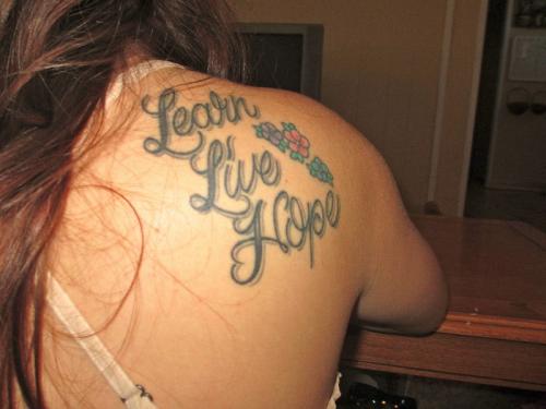 My first tattoo and A. Einstein quote added