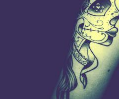 Feminine Catrina tattoo art