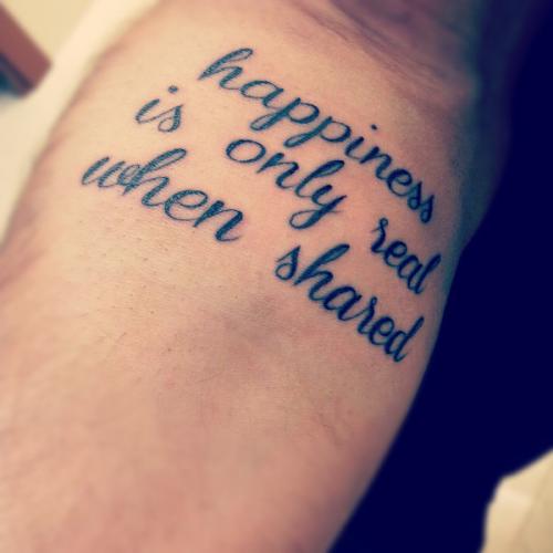 happiness is only real when shared