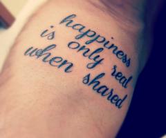 happiness is only real when shared
