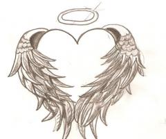 Heart wing sketch tattoo designs