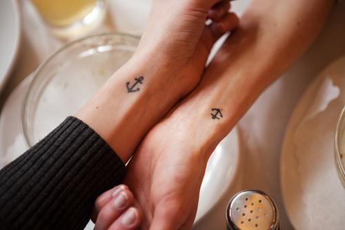 Anchor tattoos for couples