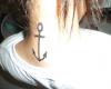 Most cute anchor tattoo on nape