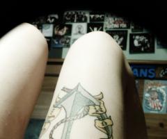 Anchor tattoo on leg