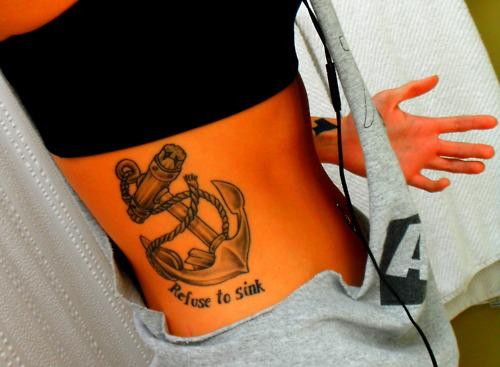 My side anchor tattoo Refuse to sink