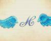 Inicial H con alas azules