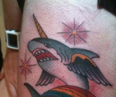Rainbow jumping shark Tattoo