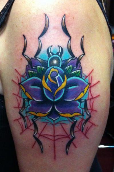 Spider Rose tattoo