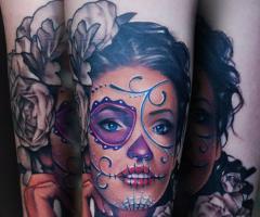 Sexy sugar skull tattoo