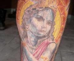 Tattoo of Krishna colorful