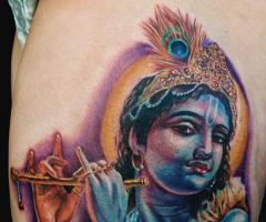 Krishna god hindu tattoo
