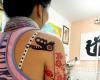 Cherry blossom and key tattoo