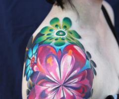 Flower full color tattoo